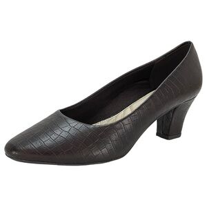 Easy Street Fabulous Brown Croco Faux Leather Womens Pumps Size 12M NWOB